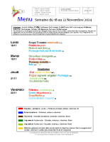 Menu du 18 au 22 novembre