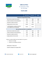 Les tarifs de location